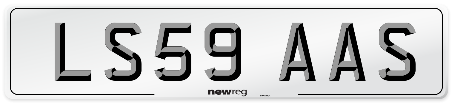 LS59 AAS Number Plate from New Reg